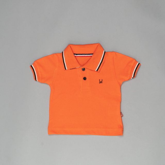 Orange turtle neck polo shirt - Ten and below