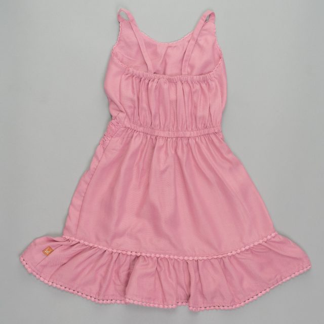 Pink lace frock for girls from ten and below